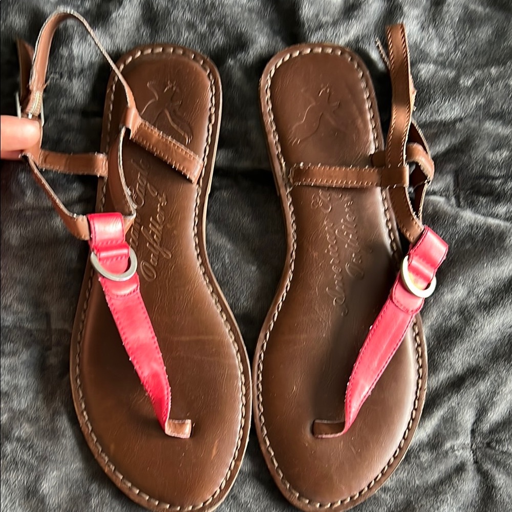 American Eagle Outfitters Brown and Pink Sandals